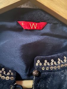 W BLACK VELVET KURTA (S)