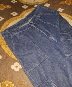 Cargo Navy Blue Jeans For Women