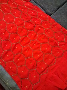 Red Embroidered Kurta Set 42 xl size