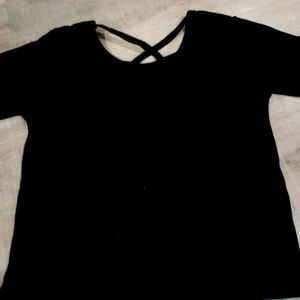 Black Criss-Cross Back Tee