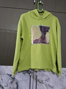 Green Sequin Graphic Hoodie