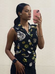 Old Money Vibes Open Shirt Or Shrug In Black