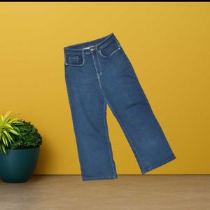 women navy blue straight jeans size 28 (O-99)