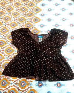 Brown Polka Dot Top