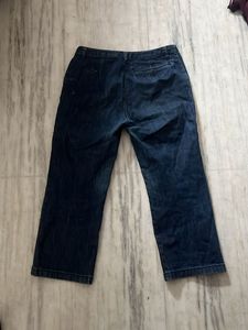 Blue Three Quarter Denim Jeans