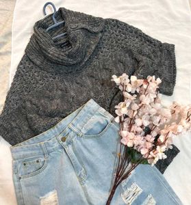 🎁Buy1 Get1 Free Stylish Grey Turtleneck Sweater (