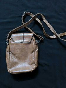 Pure leather Brown Crossbody Bag