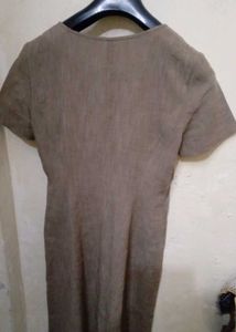 Casual Brown Shirt Dress