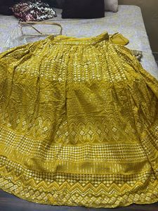 🔥Golden mustard Lehnga🥻
