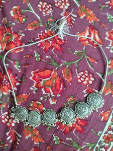 Silver Tone Boho Statement Choker