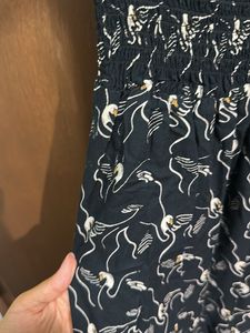 Black Off-Shoulder Printed Maxi Dress – Size S