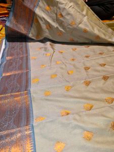 Banarasi Light Grey Colour Saree