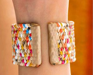 Multicoloured Raffia Braclat