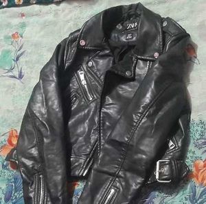 Zara Black Faux Leather Jacket