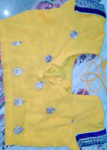 💥Yellow 💛 with Purple 💜 Border Saree