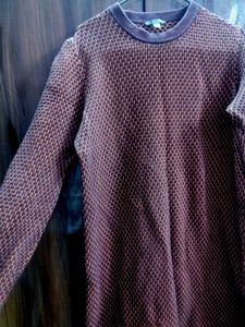Crochet Brown winter dress