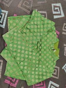 Green Blouse with Gold Dots