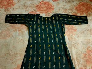 Dark Green Printed Kurti 💚