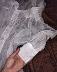 WHITE ADDI SHIRT (See-through)