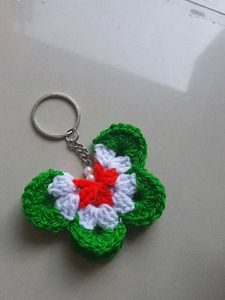 Crochet Tiranga Butterfly Keychain
