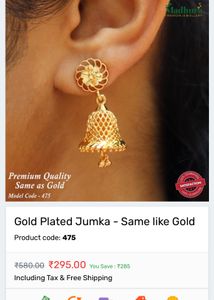 Traditional Gold Covering Jumkas