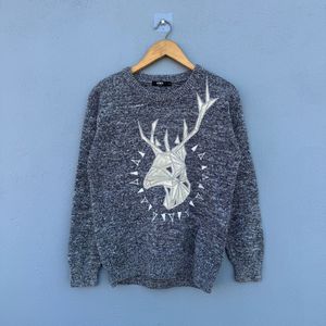 Gray Deer Graphic Sweater