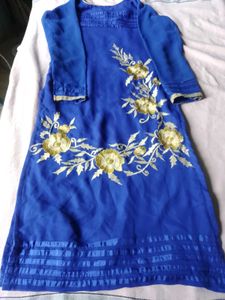 Blue Embroidered Kurta