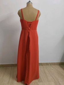 Coral Chiffon Gown