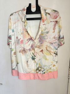 Vintage Floral Print Camp Shirt