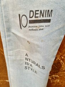 Light Blue Graphic Denim Pants