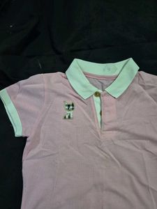 Cute Pink Polo Shirt/hello kitty / crop top