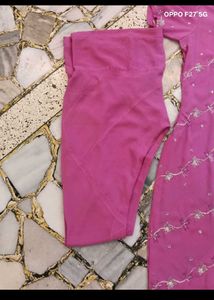 Crepe Kurta Set With Hand Embroidery
