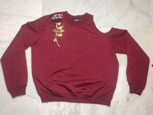 Sassafras Maroon Embellished Sweater