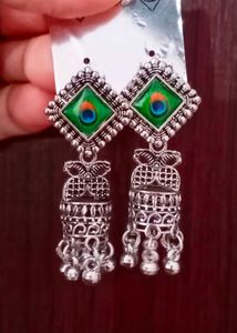 🦚Peacock Jhumka Earrings 🦚