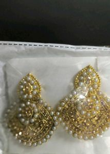 Elegant Gold-Tone Pearl Earrings