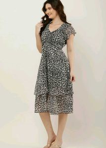 Leopard Print Ruffle Dress