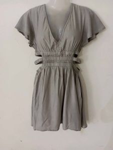 CUT-OUT GREY DRESS