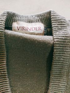 Vintage Gray V-Neck Sweater