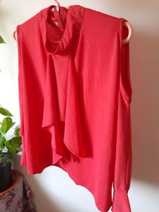 Classic Red Cold shoulder Top