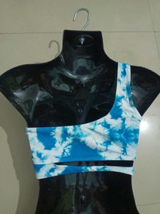 Aqua  One Shoulder Sport Bra