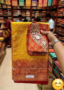 Elegant Yellow & Red Saree