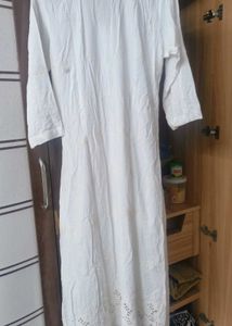 White Chikankari Long Dress
