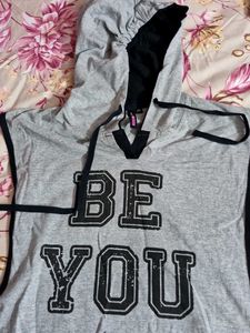 Gray Sleeveless Hoodie - "Be You"