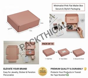 Pink Flat Mailer Boxes for E comerce(Pack of 10)