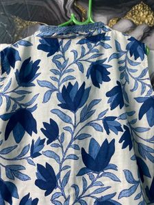 Floral Blue Kurta Set For Women
