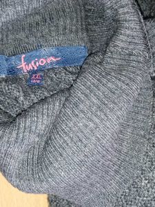 Gray Knit Turtleneck Sweater