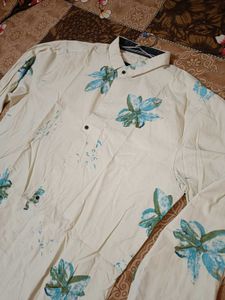 Cotton Printed Beige Shirt