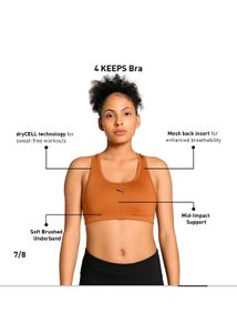 New Puma 4 KEEPS Sports Bra - Teak