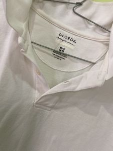 Unisex White Polo T Shirt