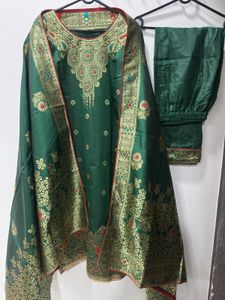 Royal Green Banarasi Kurta Set
